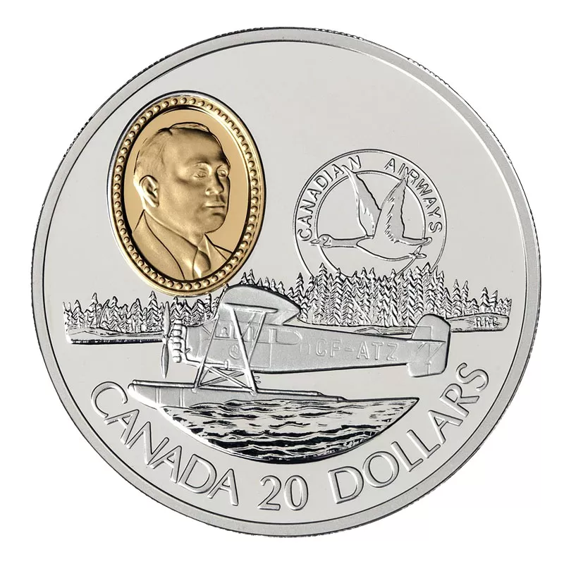 1993 Canadian $20 Aviation Series I: Fairchild 71c Sterling Silver
